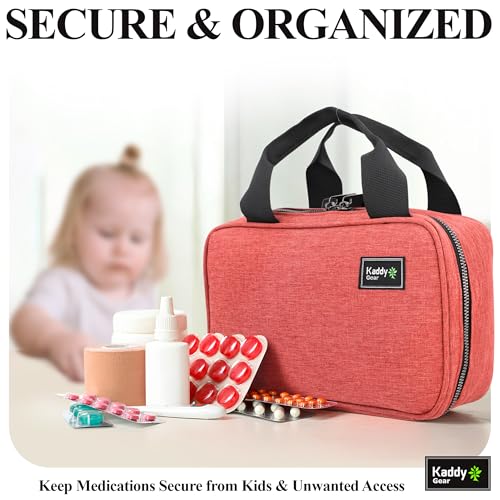 KADDY GEAR Kaddy Secure Pill Organizer Box, Storage for Bottles of Medicine or Supplements; Toiletry; Travel or Home, TSA Approved Lock (Red) - Image 5