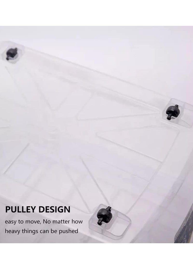 Raxoom 50 L With Lockable Lid & Wheels Clear Plastic Organizer – Transparent Box Storing Clothes, Toys, Tools, Medicine, Office Supplies, Documents, Arts & Crafts, Kitchen Etc. - Image 4