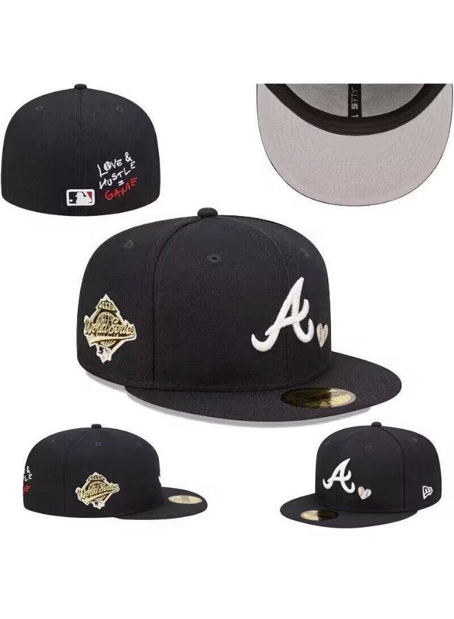 New Era Atlanta Braves Black World Series "Love & Hustle" Fitted Hat (Non-Adjustable) 596SIZE