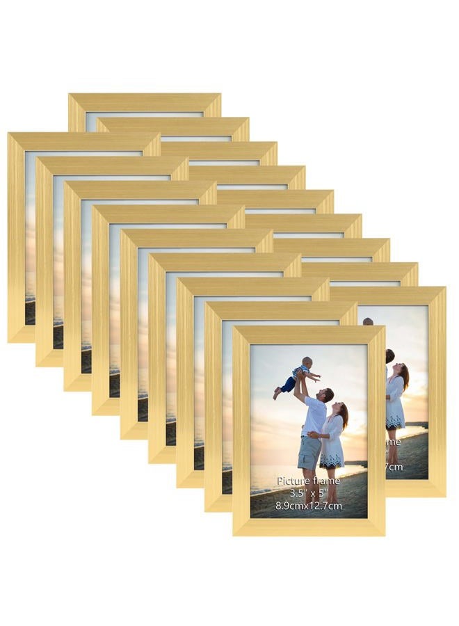 Hoikwo 18 Packs 3.5x5 Gold Multi Picture Frames Set for Family Photos, Artwork, Light weight Bulk 3.5 by 5 Frames Pack for Wall Hanging and Table, Stylish Gift Picture Frames - Image 1
