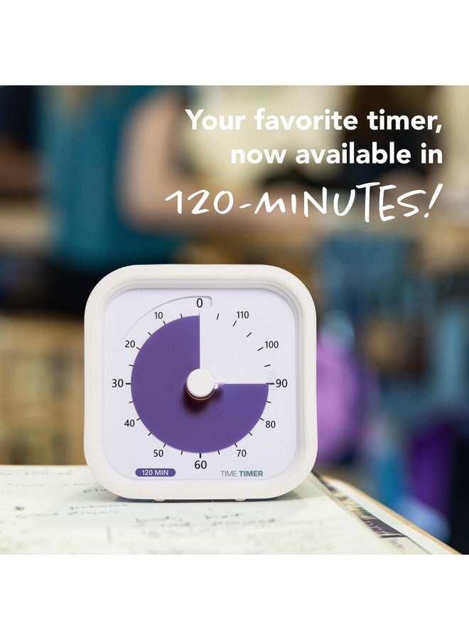 Time Timer تايم تايمر 120 دقيقة إصدار التعليم - مؤقت بصري مع برنامج سطح المكتب لتعلم الأطفال في الفصول الدراسية، مؤقت اختبار، أداة دراسة واجتماعات المكتب مع تشغيل صامت (أبيض - 120 دقيقة) - Image 2