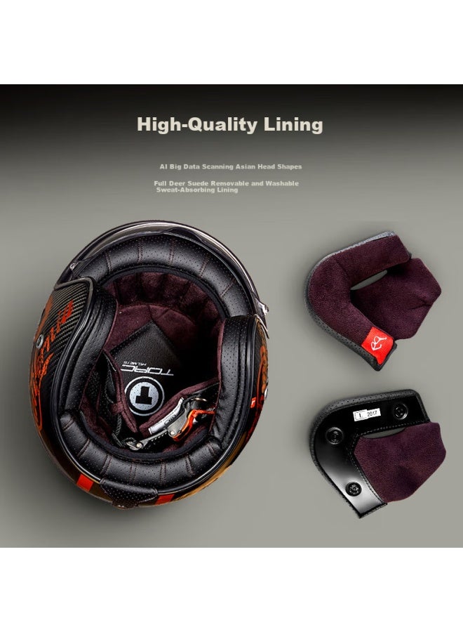 Torc Retro Helmet T587 Carbon Fiber Motorcycle Safety Helmet For Men And Women, Riding All Seasons 3/4 Helmet, Jd Self-operated - Image 4