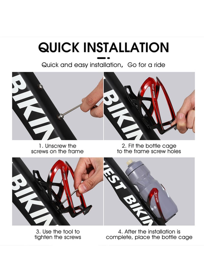 NOVOLAN - NOVOLAN Bicycle Bottle Holder Multi-Color Gradient Road Mountain Bike Bottle Holder Riding Water Cup Holder Bicycle Accessories, Lightweight and Portable, Scratch-Resistant Easy to Install (black) - Image 1