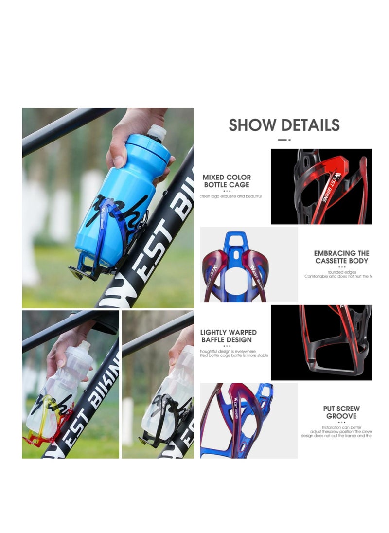 NOVOLAN - NOVOLAN Bicycle Bottle Holder Multi-Color Gradient Road Mountain Bike Bottle Holder Riding Water Cup Holder Bicycle Accessories, Lightweight and Portable, Scratch-Resistant Easy to Install (black) - Image 1