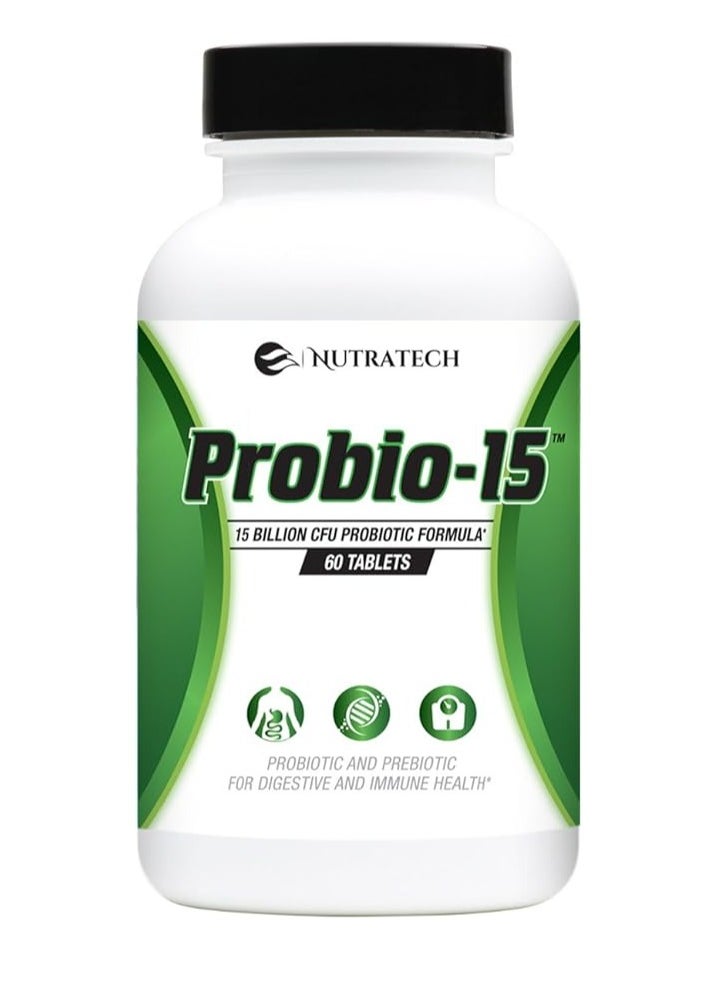 Nutratech - Probio -15 Billion CFU Probiotic Formula 60 tablets - Image 1