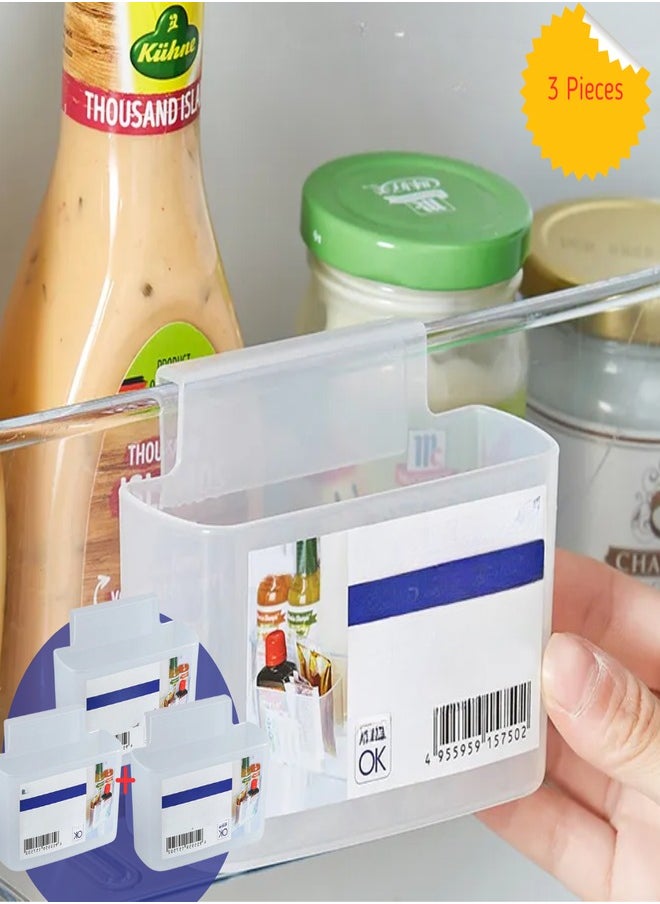 bullga 3 small pieces for storage suitable for the refrigerator, office or kitchen, sizes 10 cm * 3.8 cm * 6.3 cm  - Image 1