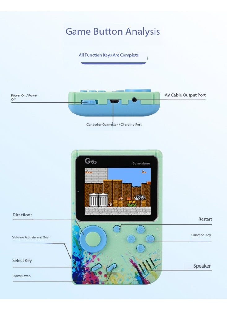 TNGames G5 Portable Handheld Game Console, 500-in-1 Classic Retro Nostalgic Game Console, Grey Single-player Version - Image 4