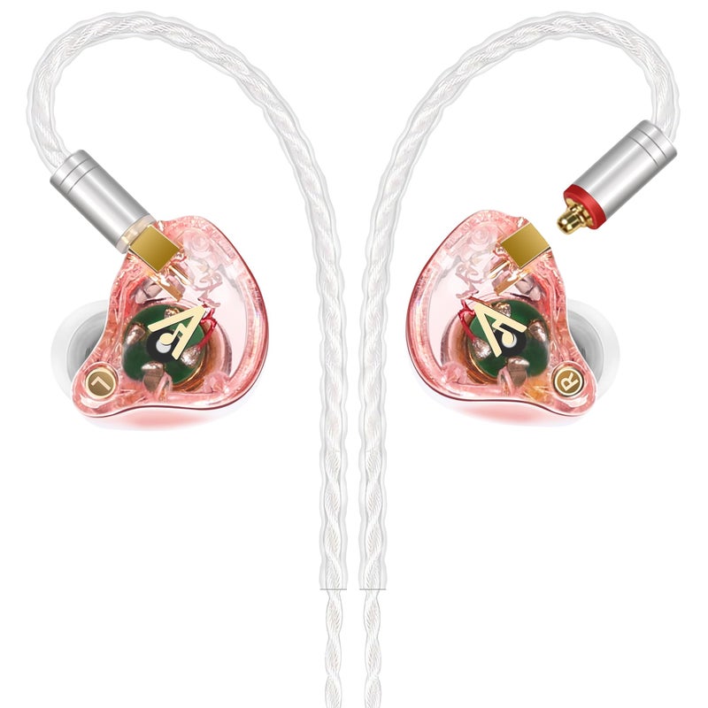 Audiovance Vibes 202 Wired Earbuds - HiFi in Ear Monitor Headphones â€“ Professional Noise Isolating Ear Buds - Clear Sound, Deep Bass & Comfort-Fit IEM Earphones - MMCX to 3.5mm, Silver Plated Cord, Carrying Case - Image 1