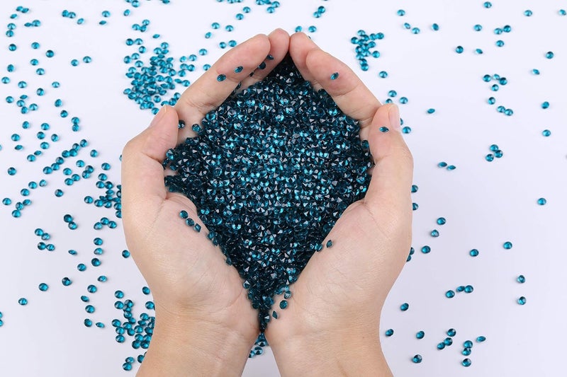 Gintoaria 10000 pcs/Pack Wedding Table Scatter Confetti Crystals Acrylic Diamonds Vase Fillers 4.5 mm Rhinestones for Wedding, Bridal Shower, Vase Beads Decorations (Turquoise) - Image 3
