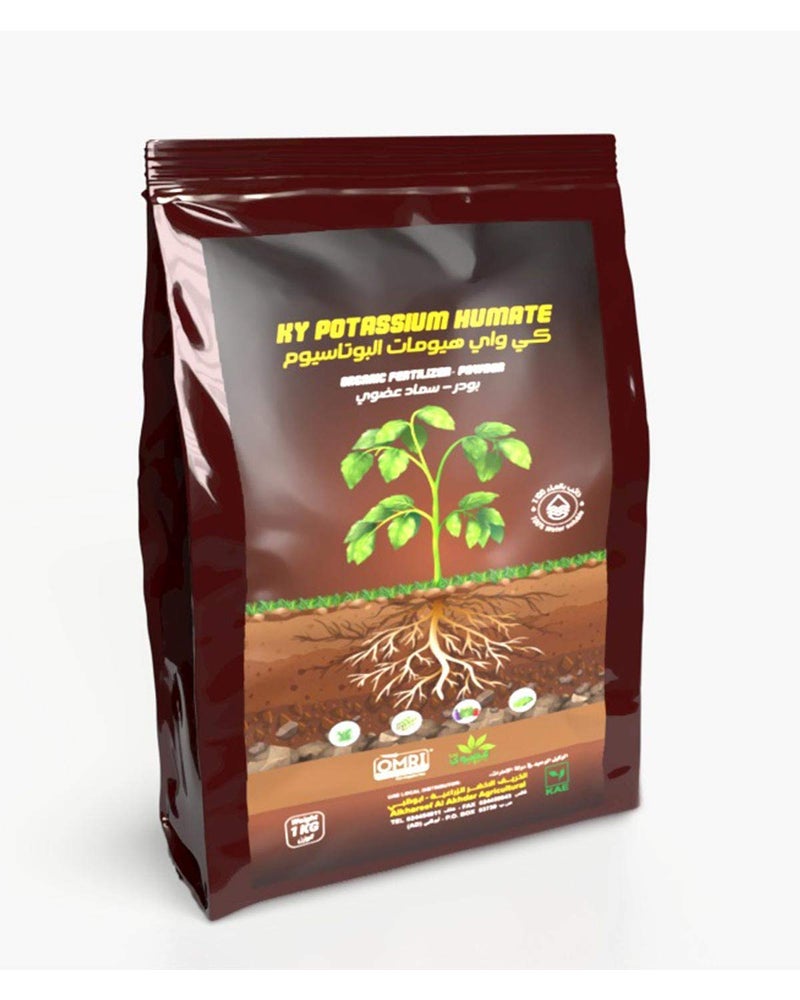 Crystal KY Potassium Humate Organic Fertilizer Powder (Humic Acid) - MOCCAE Approved, 1 KG