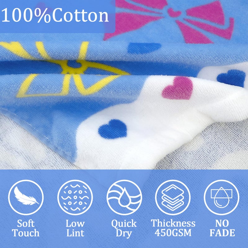 VOOVA & MOVAS Hooded Beach Towel for Kids 3-8 Years â€“ Soft 100% Cotton Bath & Swim Towel Wrap (30"x50"), Quick-Dry Absorbent Fabric for Toddler Girls â€“ Cute BOW Design, Perfect for Pool, Beach, Bath & Swimming - Image 4
