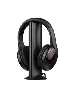 5-in-1 Multifunctional Wireless Headset FM Hi-Fi Wireless Headphone Emitter & Receiver Set FM Radio Computer TV Monitor Cordless Headphone Wired Headset with Microphone
