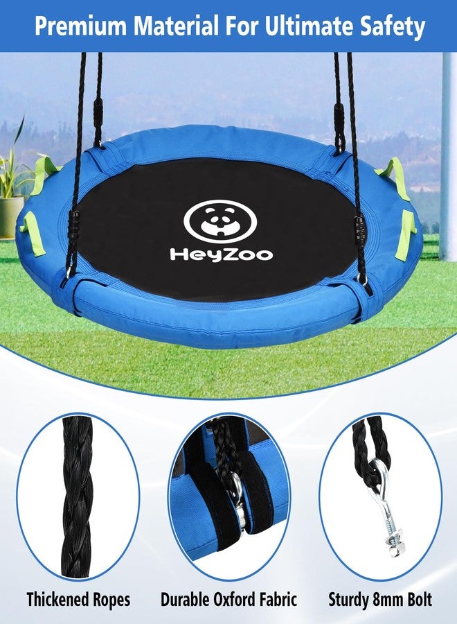 HeyZoo 48 inch Tree Swing, Larger Saucer Flying Swing for Whole Family, 900lbs Weight Capacity, with Adjustable Hanging Straps, for Outdoor Playground, Gifts for Kids, Blue - Image 3