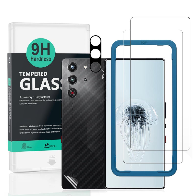 Ibywind for ZTE nubia Red Magic 10 Pro/10 Pro+ 5G/10S Pro/10S Pro+ Screen Protector,2 Pack,9H Hardness Tempered Glass and Camera Lens Protector,with Alignment Frame,Full Coverage,Bubble Free - Image 1