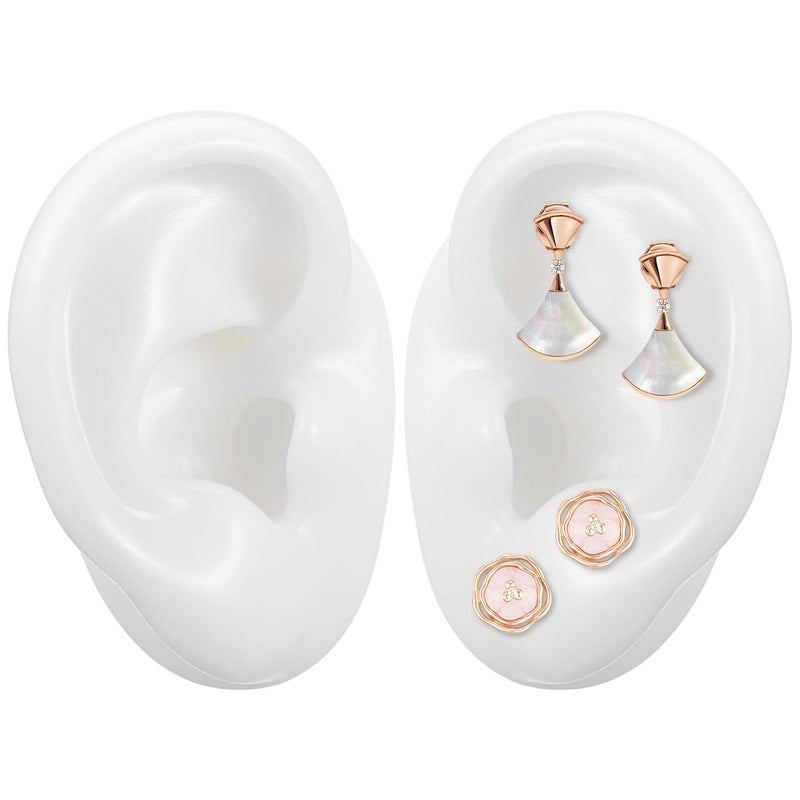 POPETPOP POPETPOP Soft Silicone Ear Model, Ear Model Simulation Display Props Teaching Tools Jewelry Display Earrings 1Pair Size L, White, HS1604UOT051HNP5LOGYKN4 