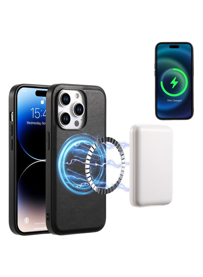 دينيور جراب هاتف من جلد البقر الملمس من MagSafe لهاتف iPhone 14 Pro Max - Image 5