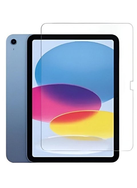 واقي شاشة من الزجاج المقوى لجهاز Apple IPad الجيل العاشر (2022) مقاس 10.9 بوصة، شفاف