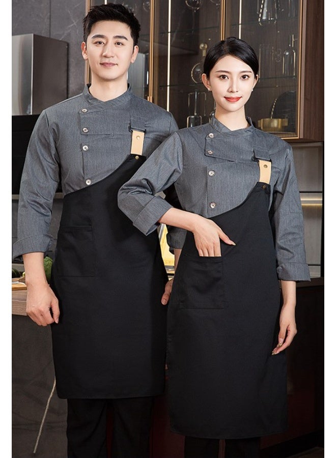 NIBEMINENT Long Sleeve Chef Coat Perfect Uniform for Kitchen Staff in Restaurants and Hotels Catering Waiter Work Jackets  - Image 1