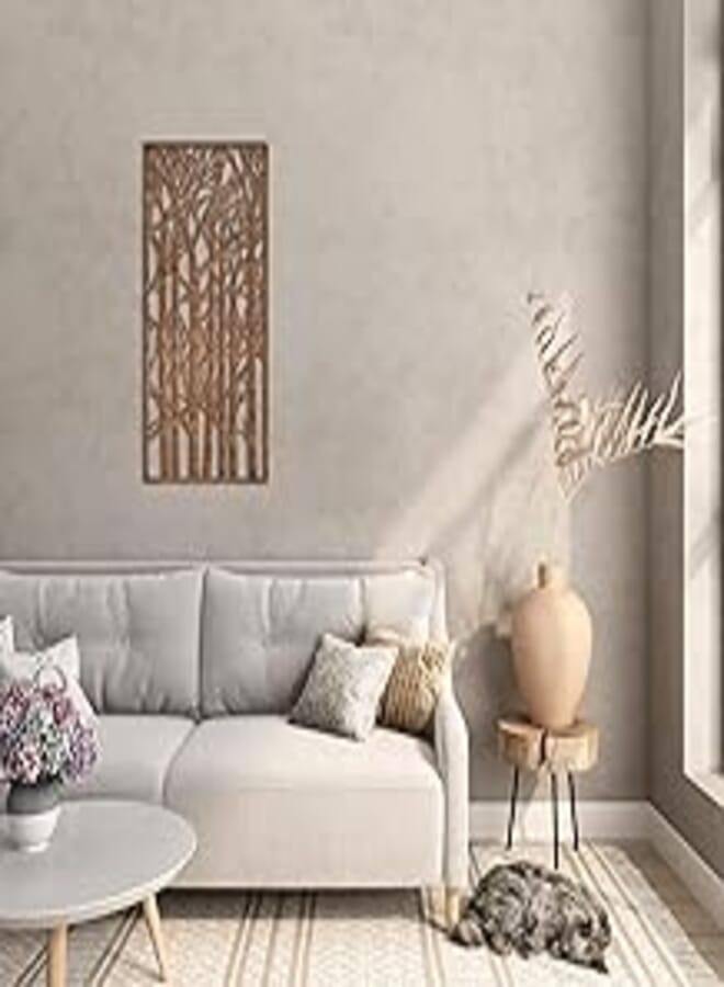 Home Gallery Home gallery Decorative Forest trees in winter wooden wall Art 40X80 cm Brown 