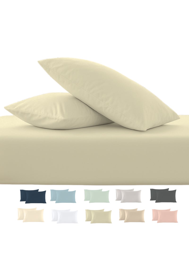 Cloud Scape Linen 600 Thread Count Egyption Cotton 2 Pillowcases Set (Standard, Linen) - Image 1