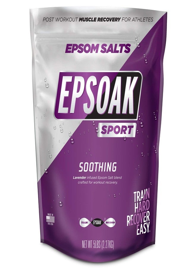 Epsoak Sport Lavender Epsom Salt for Athletes - 5 lbs. Soothing Therapeutic Soak with Lavender Essential Oil - Image 1