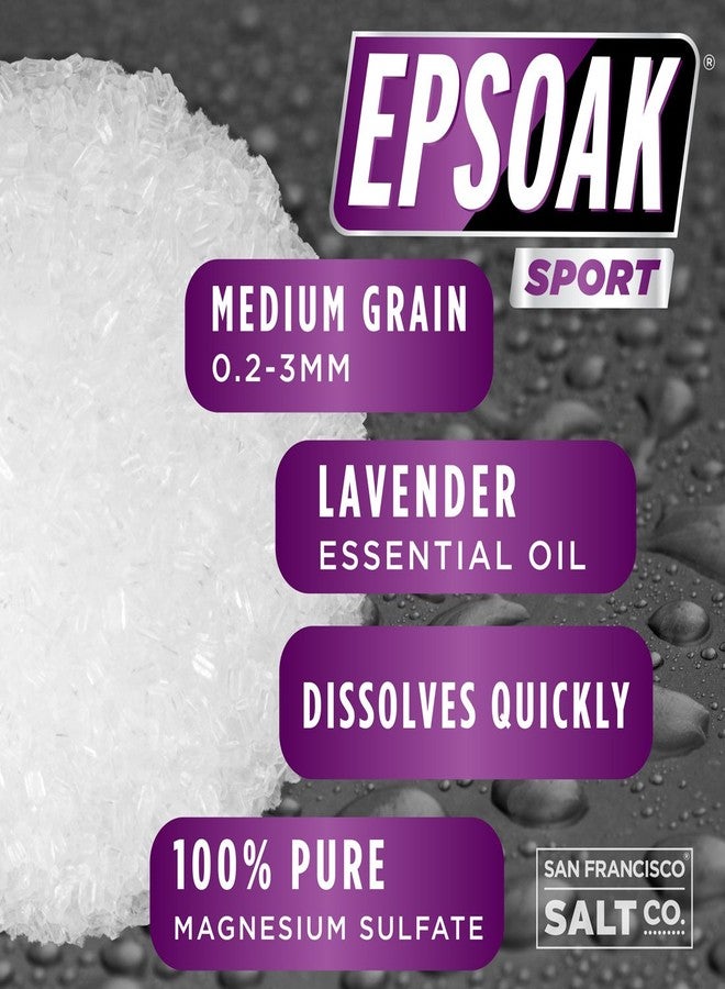 Epsoak Sport Lavender Epsom Salt for Athletes - 5 lbs. Soothing Therapeutic Soak with Lavender Essential Oil - Image 2