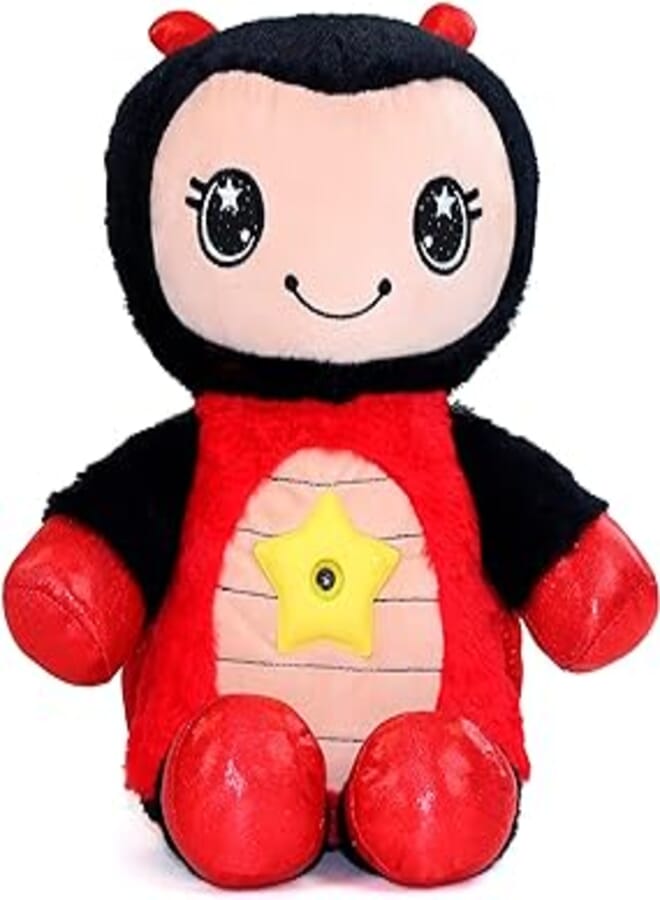 Ontel Star Belly Dream Lites, Stuffed Animal Night Light, Red Ladybug - Projects Glowing Stars & Shapes in 6 Gentle Colors, As Seen on TV