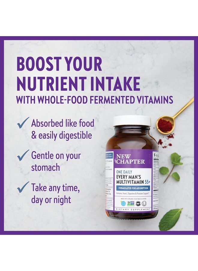 New Chapter Men's Multivitamin 50 Plus for Brain, Heart, Digestive, Prostate & Immune Support with 20+ Nutrients + Astaxanthin - Every Man's One Daily 55+, Gentle on The Stomach - 48 ct - Image 4