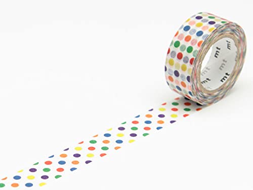MT mt Washi Masking Tape Kids Series 15 mm x 7 mtrs Shade Colorful dot Pack of 1  - Image 1
