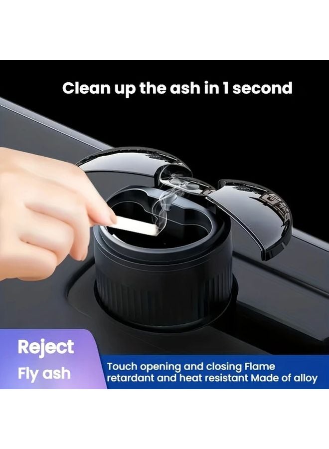 Black Touch Model Car Ashtray Metal Touch Open Close Scratch Resistant Built In Smoke Tray Gift - Image 1
