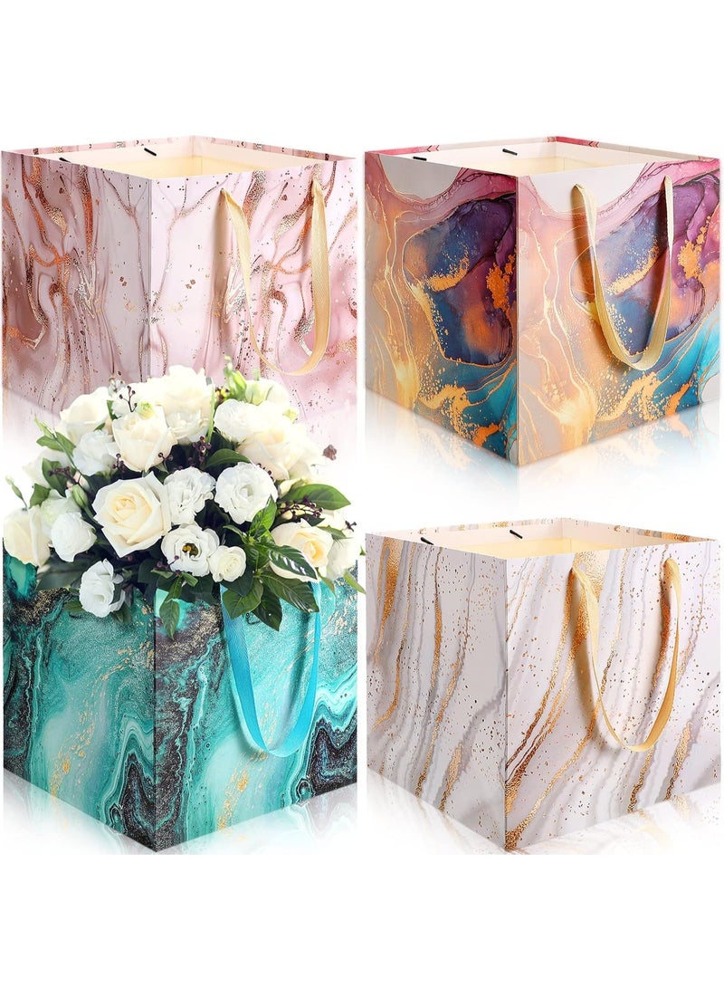 4 Pcs Extra Large Gift Bag,Square Marble Large Wedding Huge Birthday Paper Gift Bag with Handles for Party Holiday Bridal Engagement Present - Image 1