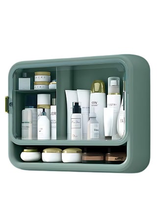 صندوق تخزين مستحضرات التجميل متعدد الوظائف مثبت على الحائط من البلاستيك المقاوم للماء والغبار ومنظم المكياج للحمام وغرفة النوم (أخضر) - pzsku/ZEA092EDEE10D40EF210DZ/45/_/1740057574/8f1299d5-6707-49ed-8ee9-5ae9f428b075