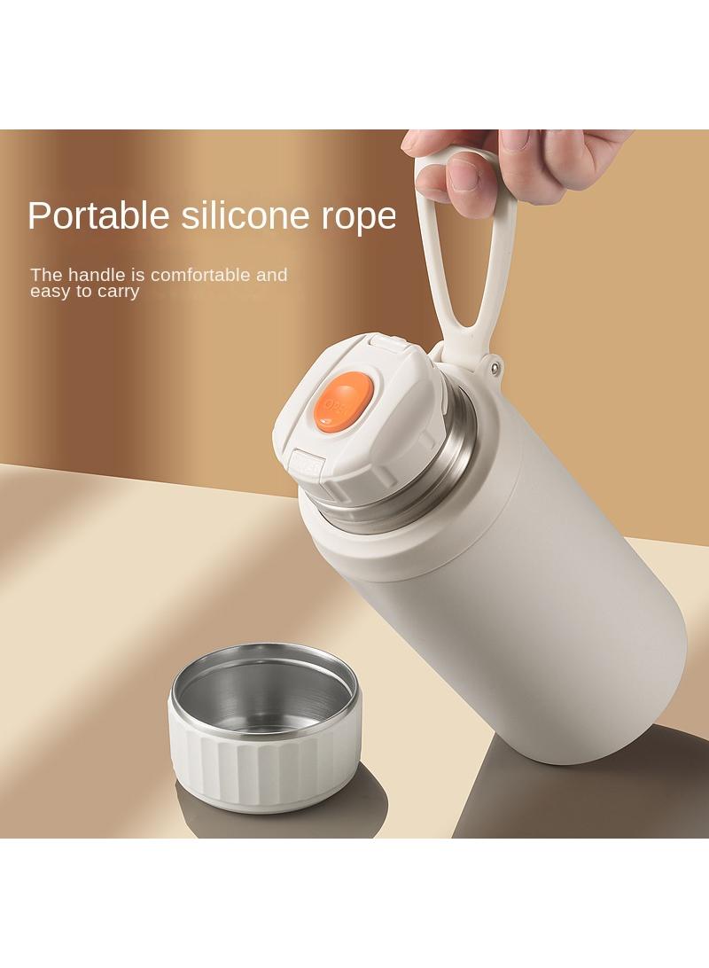 Y&D 28 oz Insulated Water Bottle with Tea Strainer,Maintain Hot or Cold, Leak-Proof, Double Walled Vacuum 316 Stainless Steel Water Bottle for Sports, Travel, Outside, School, Buttercream - Image 5