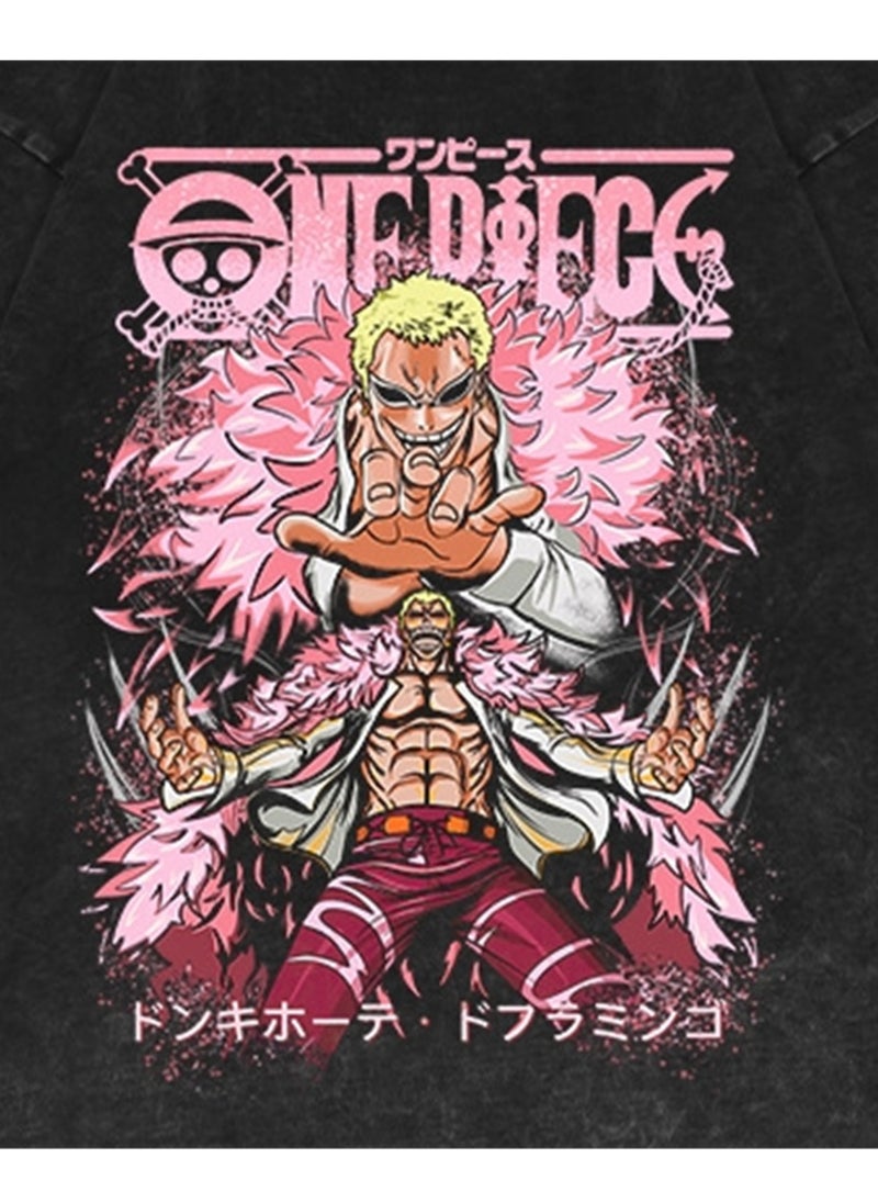 Generic - Washed distressed short-sleeved T-shirt retro anime One Piece short-sleeved fashion T-shirt - Image 1