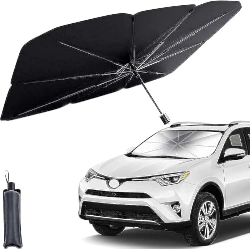 Car Windshield Sun Shade UV Rays and Heat Sun Visor Protector Foldable Reflector Umbrella brella Shield - Image 1