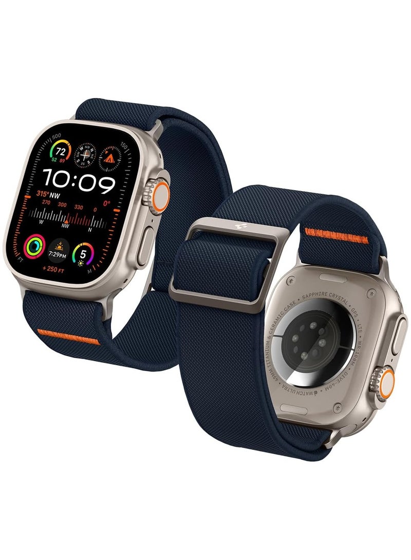 Spigen Lite Fit Ultra Band for Apple Watch Band for Apple Watch Ultra 3/2/1 (49mm), Series 11/10 (46mm),Series 9/8/7 (45mm), Series SE2/6/SE/5/4 (44mm) and Series 3/2/1 (42mm) Nylon Solo Loop - Navy - Image 1