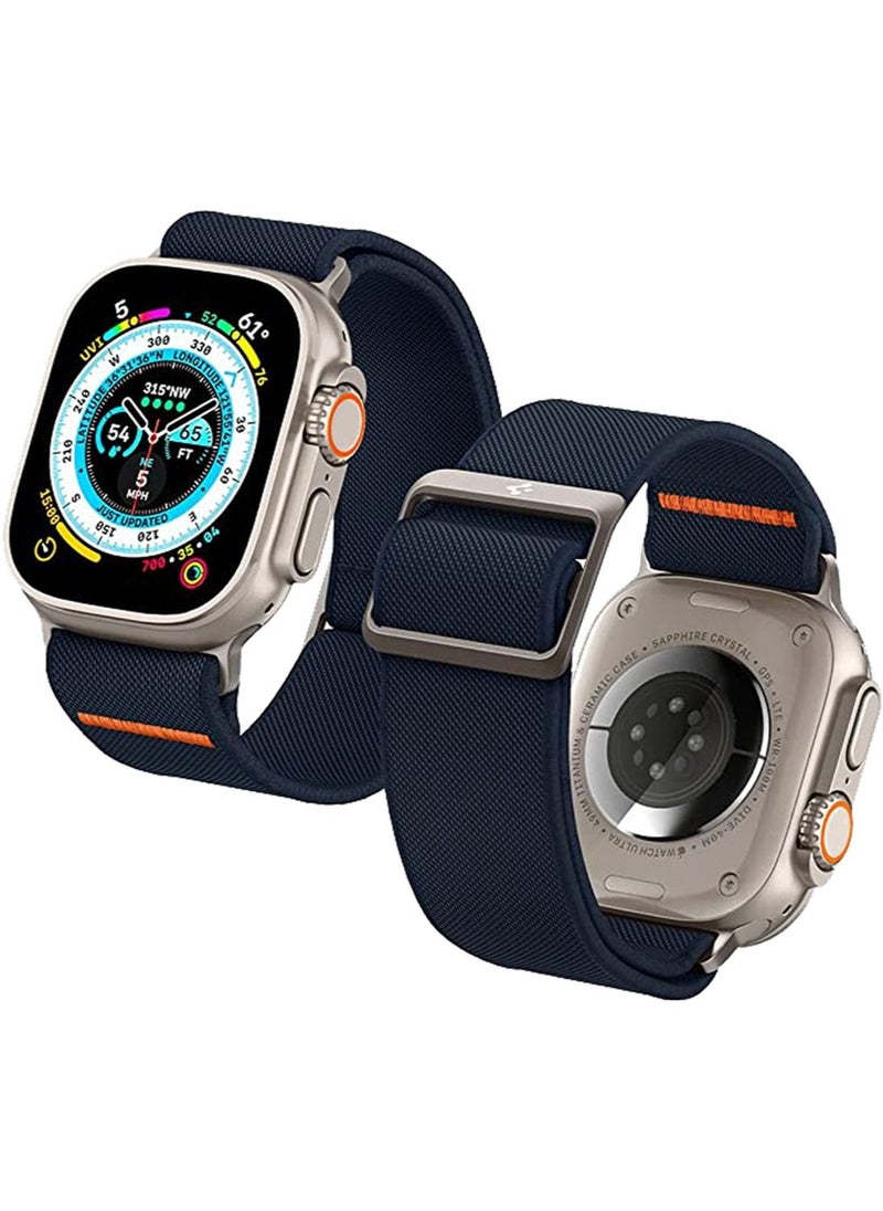 Spigen - Lite Fit Ultra Band for Apple Watch Band for Apple Watch Ultra 2 / Watch Ultra (49mm), Series 8/7 (45mm), Series SE2/6/SE/5/4 (44mm) and Series 3/2/1 (42mm) Nylon Solo Loop - Navy - Image 1