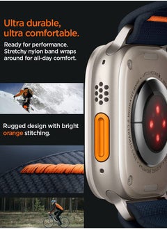 Spigen Lite Fit Ultra Band for Apple Watch Band for Apple Watch Ultra 2 / Watch Ultra (49mm), Series 8/7 (45mm), Series SE2/6/SE/5/4 (44mm) and Series 3/2/1 (42mm) Nylon Solo Loop - Navy  - Image 5