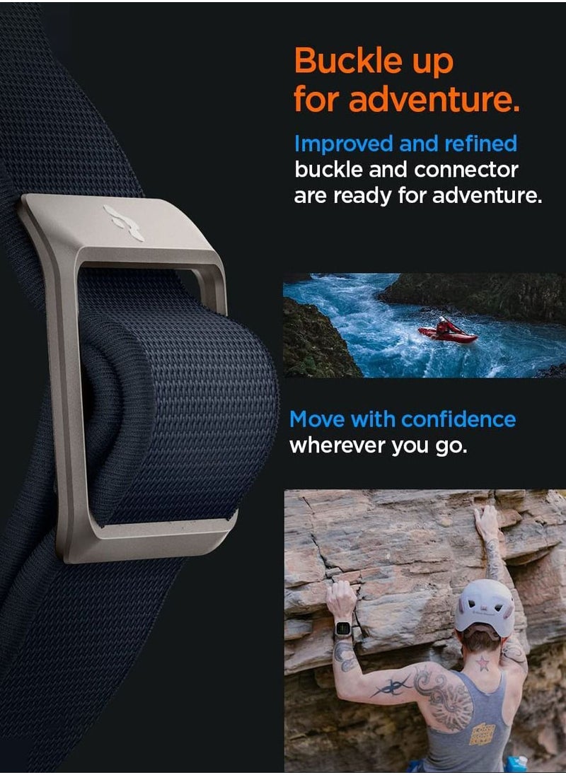 Spigen - Lite Fit Ultra Band for Apple Watch Band for Apple Watch Ultra 2 / Watch Ultra (49mm), Series 8/7 (45mm), Series SE2/6/SE/5/4 (44mm) and Series 3/2/1 (42mm) Nylon Solo Loop - Navy - Image 1