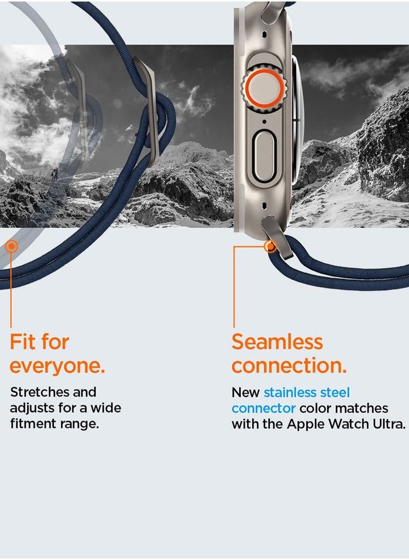 Spigen - Lite Fit Ultra Band for Apple Watch Band for Apple Watch Ultra 2 / Watch Ultra (49mm), Series 8/7 (45mm), Series SE2/6/SE/5/4 (44mm) and Series 3/2/1 (42mm) Nylon Solo Loop - Navy - Image 1