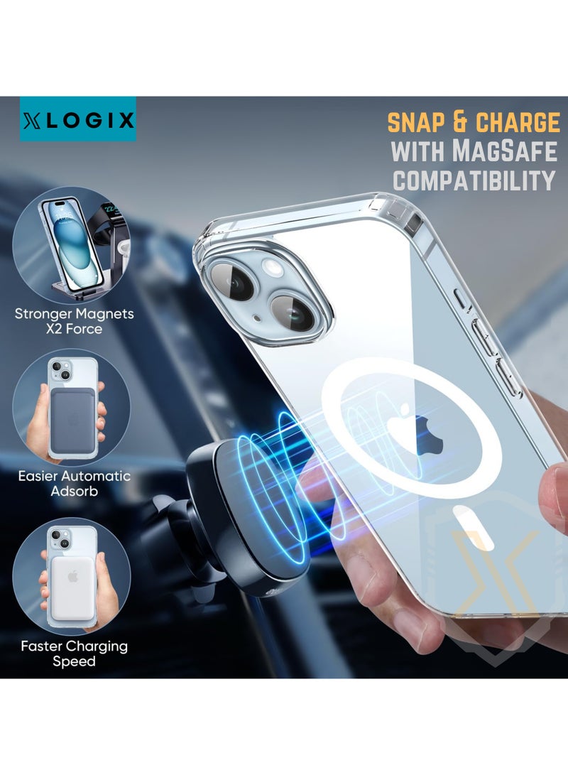 XLogiX Clear Case for iPhone 15 Plus – Slim, Stylish, Transparent Back Cover with MagSafe Compatibility & Shockproof Protection | ClearX Series - Image 4