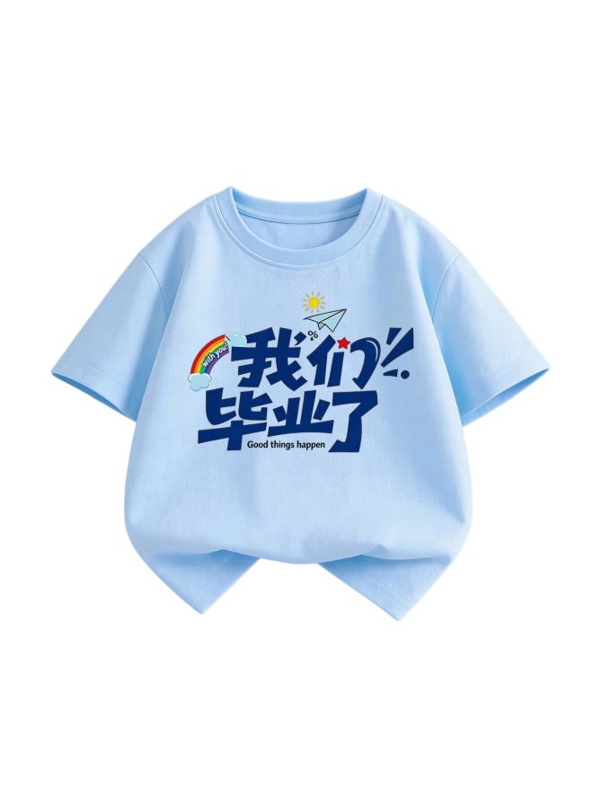 Graduation Season Kindergarten And Elementary School Student Activity Uniforms Class Uniforms Dopamine Candy-colored T-shirts Short-sleeved Summer Performance T-shirts