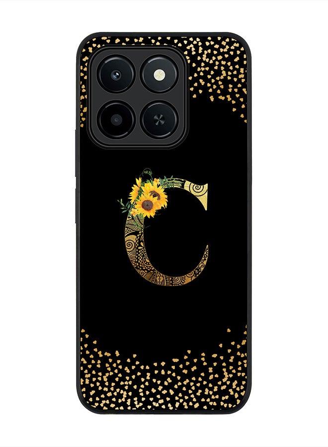 Stylizedd For Honor X6c Case,Slim fit Camera Protection, Shockproof Thin Phone cover  - Custom Floral Monogram - C ( Black )