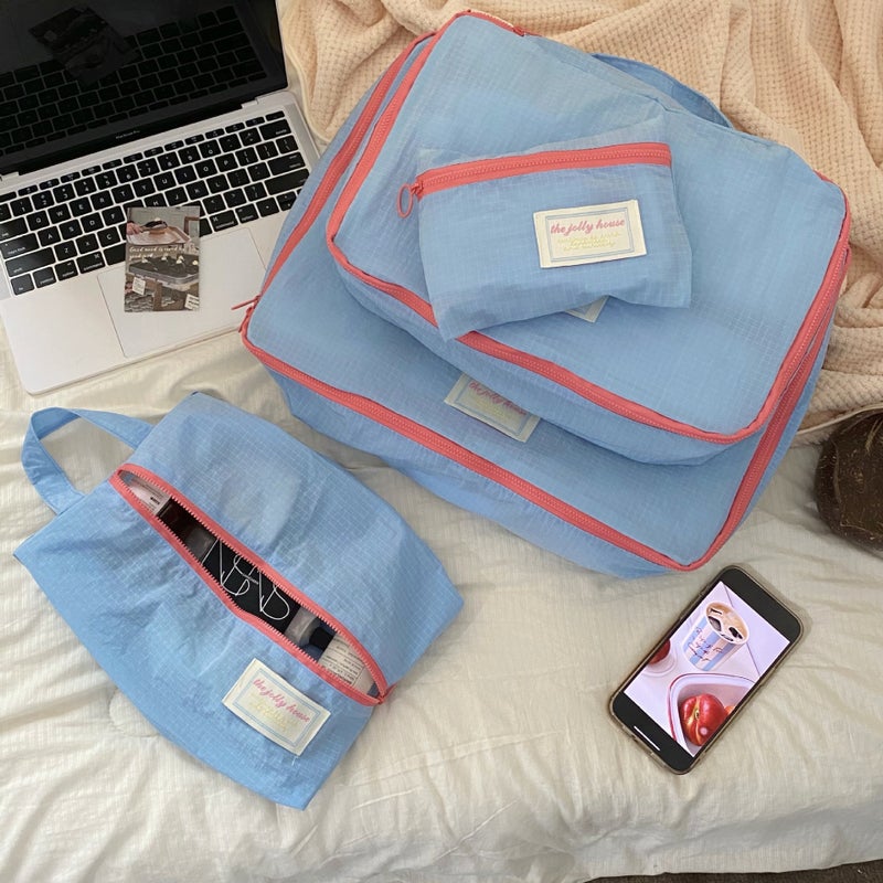 Travel! Travel Storage Bag Clothes Trunk Finishing Bag Clothes Pack Mini Waterproof Certificate Bag Blue 