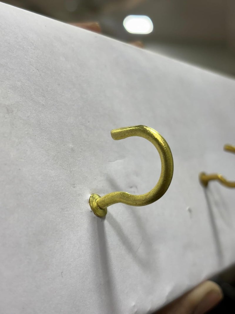 Brass J Hook Golden Brush Golden Finish Hooks 30mmBrass J Hook Brass Cup Hook Screw Curved Design Gold Finish Pack of 8 pc Perfect for Your Home Key Hanger Looks Unique and Antique  - Image 4