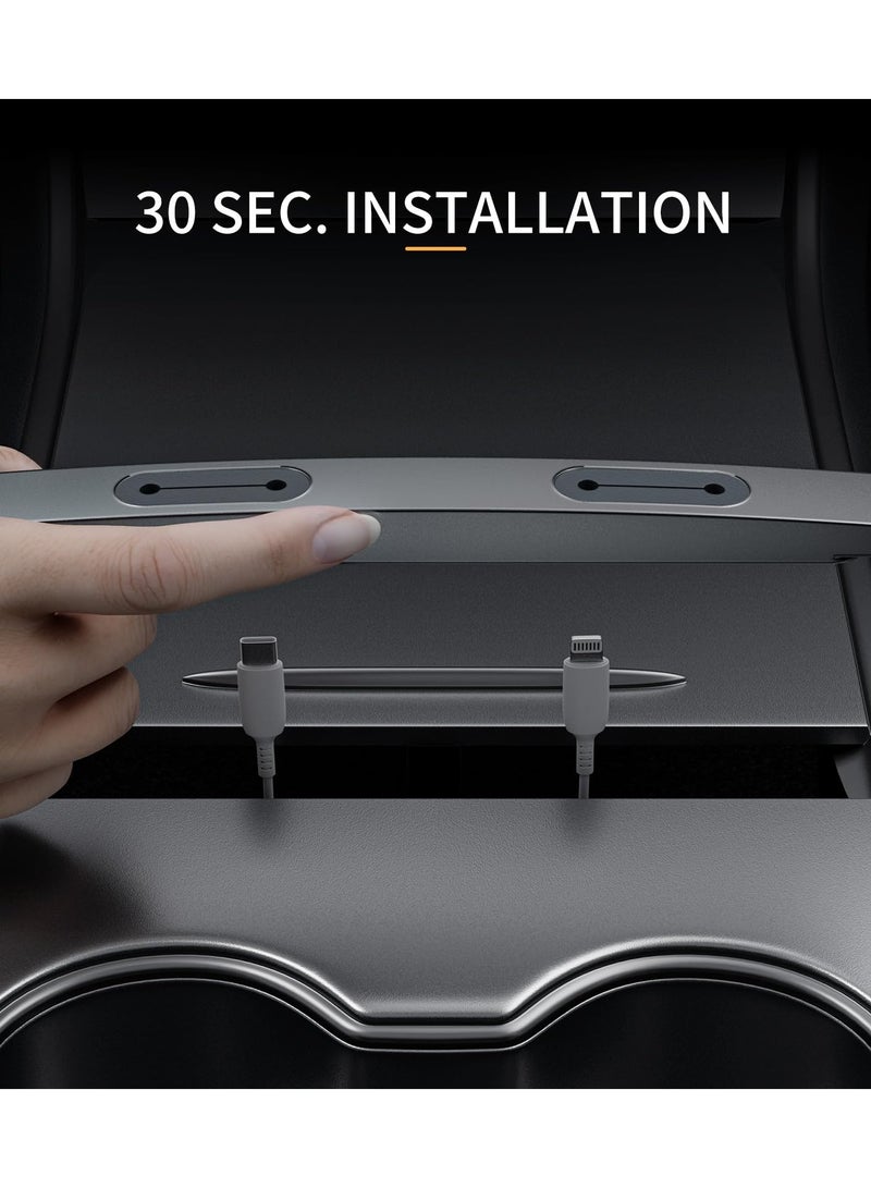 KASTWAVE Tesla USB Hub for Tesla Model 3, Model Y Accessories 2023 2022 2021, Tesla Center Console Organizer Cable Management, 100% Fit Docking Station for Center Console - Image 4