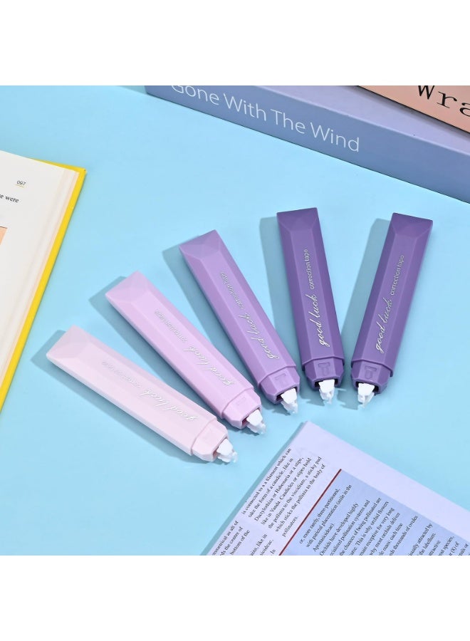 5 Pcs White Correction Tapes, Aesthetic Correction Tape Pens Smooth Pull Out, Easy to Use Pen Shaped Applicator for Students School Office Supplies (Purple) - Image 5