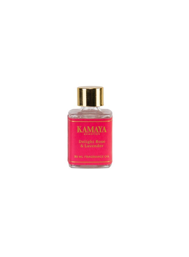KAMAYA IRIS Collection Delight Rose & Lavender Essential Oil, 30ml | Clear Bottle, Gold Lid - Image 2