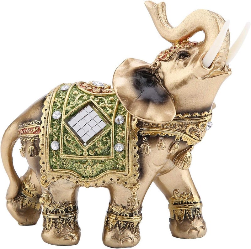 comfrt Elephant Figurines with Trunk Up, Elephant Decorations for Home Office Decor Housewarming Gifts (S) - Image 2