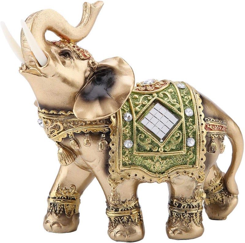 comfrt Elephant Figurines with Trunk Up, Elephant Decorations for Home Office Decor Housewarming Gifts (S) - Image 1